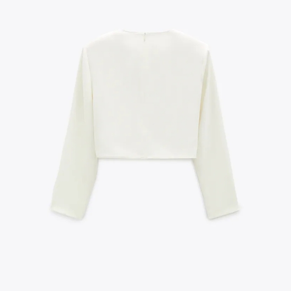 🔥LOWEST Zara CROP Top with Shoulder Pads - Picture 5 of 7